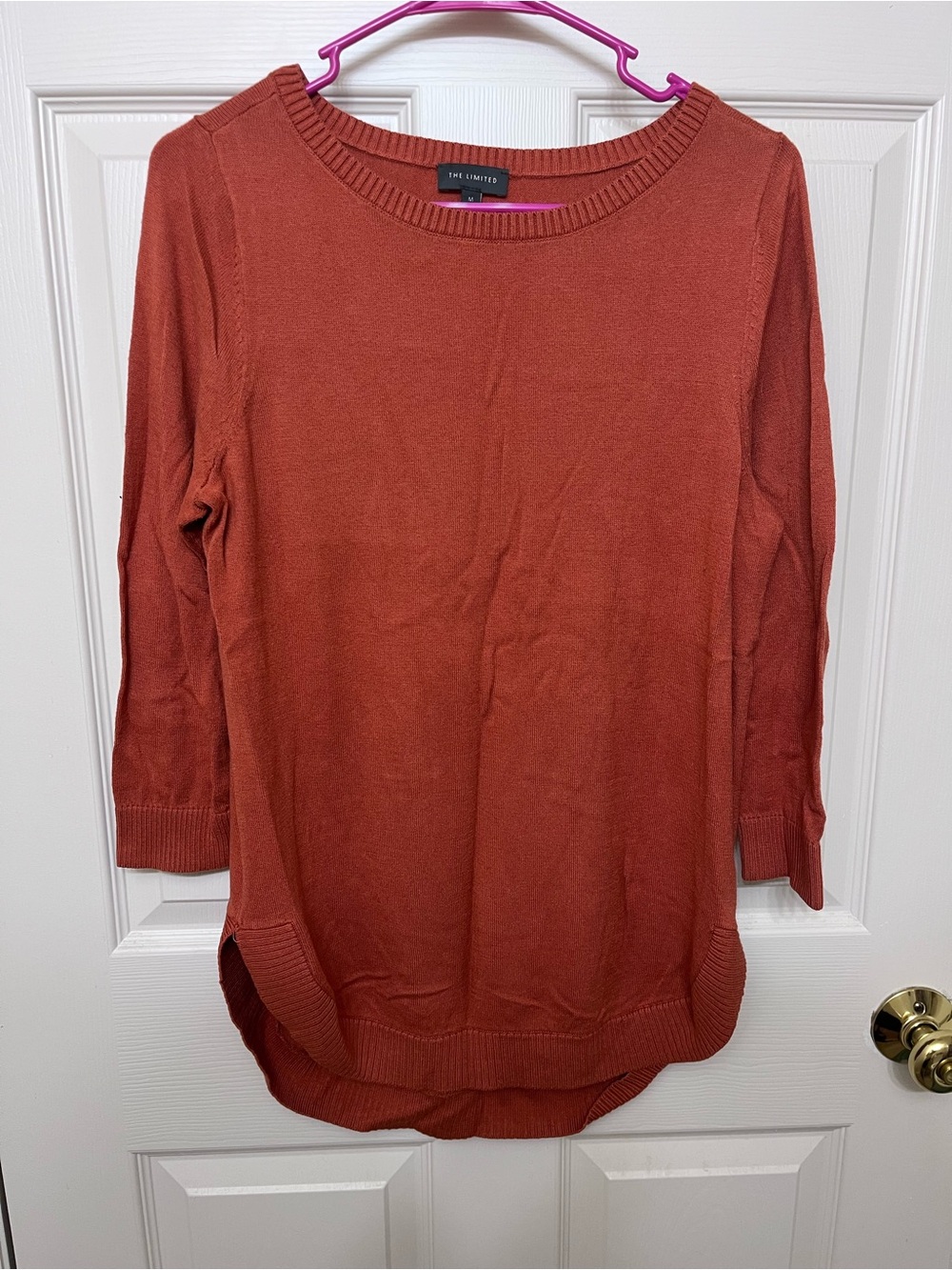 The Limited Rust Scoop Neck Tunic Sweater
